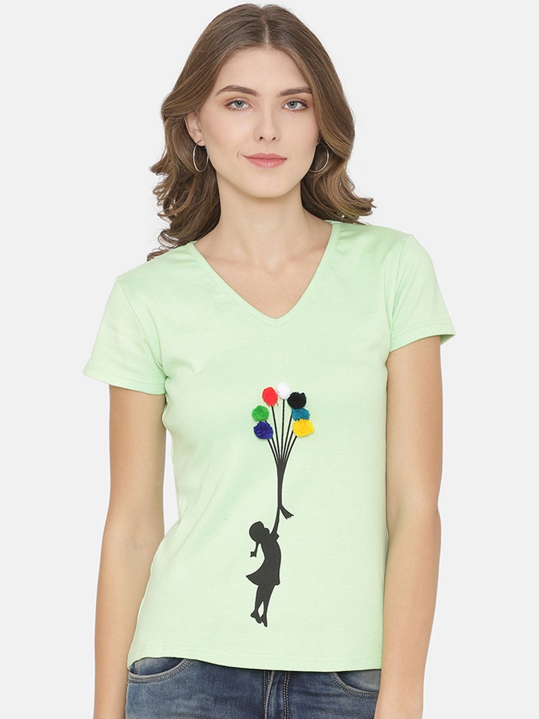 

Yaadleen Women Green Printed Top