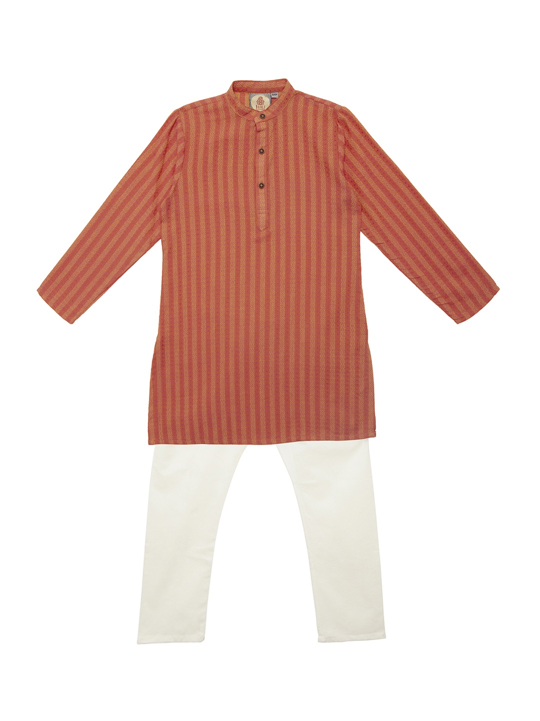 SALWAR STUDIO Boys Orange Printed Kurta with Pyjamas