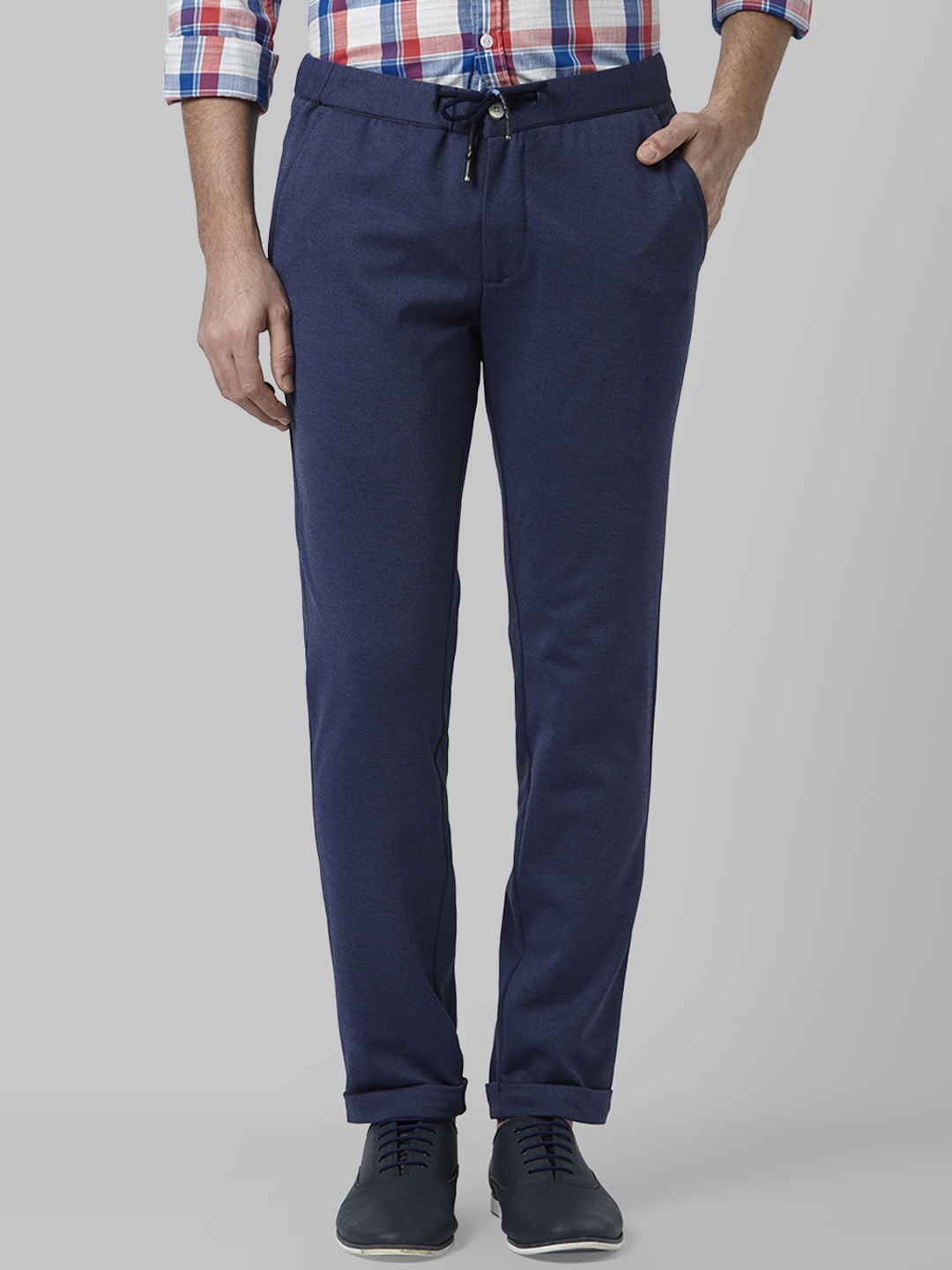 

Park Avenue Men Blue Regular Fit Solid Regular Trousers