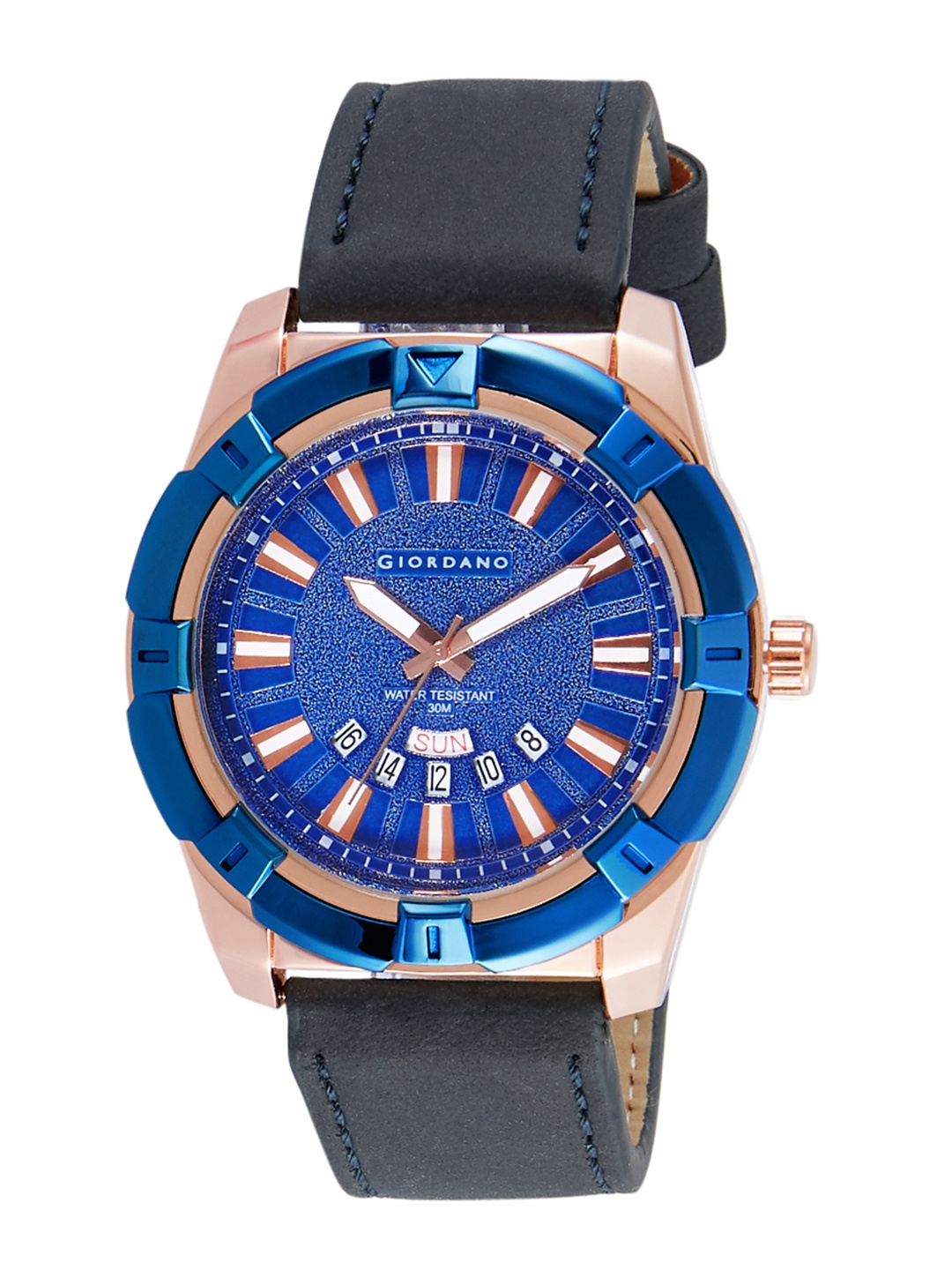 

GIORDANO Men Blue Analogue Leather Watch C1111