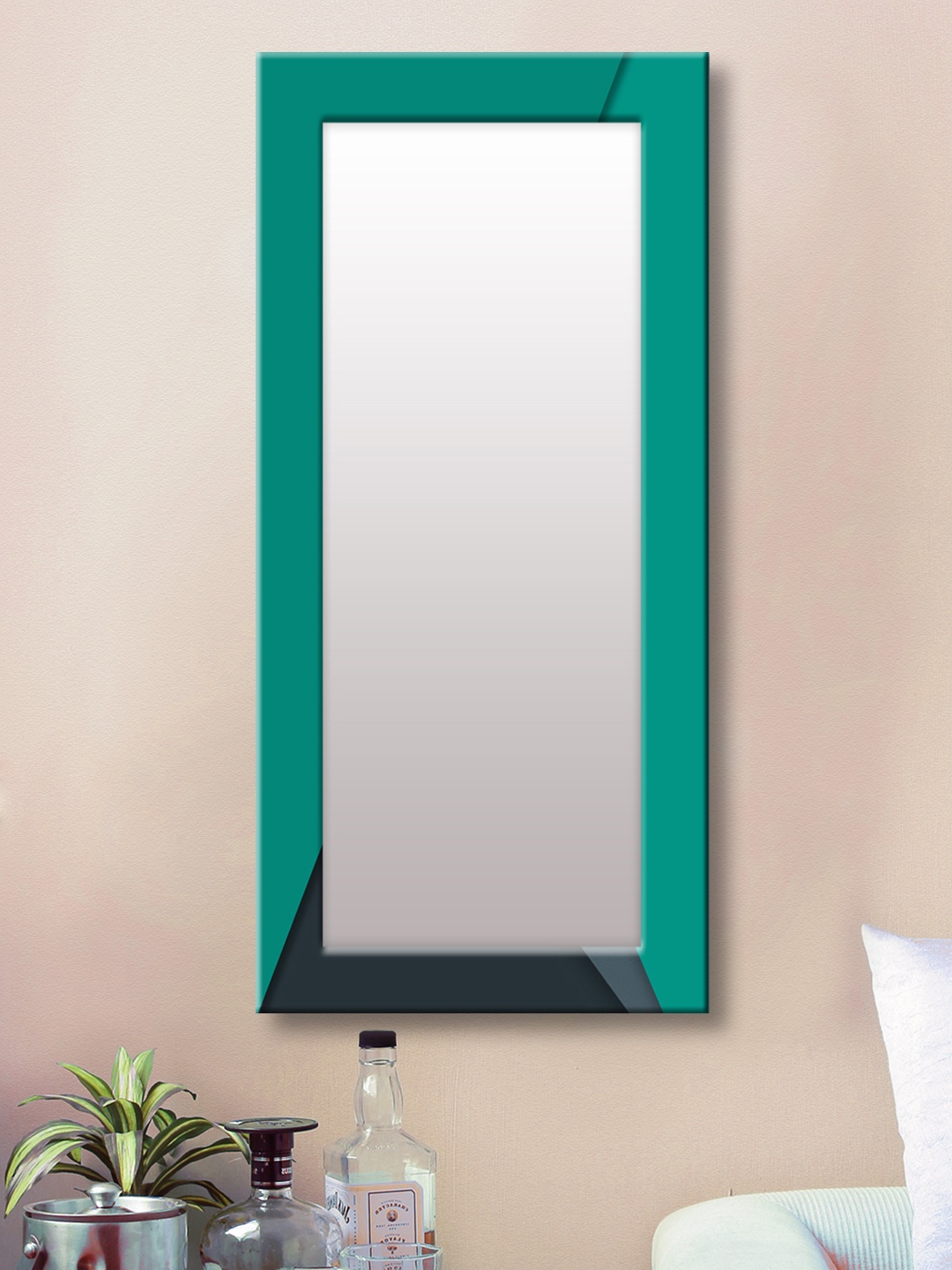 

999Store Blue & Black Framed Wall Mirror