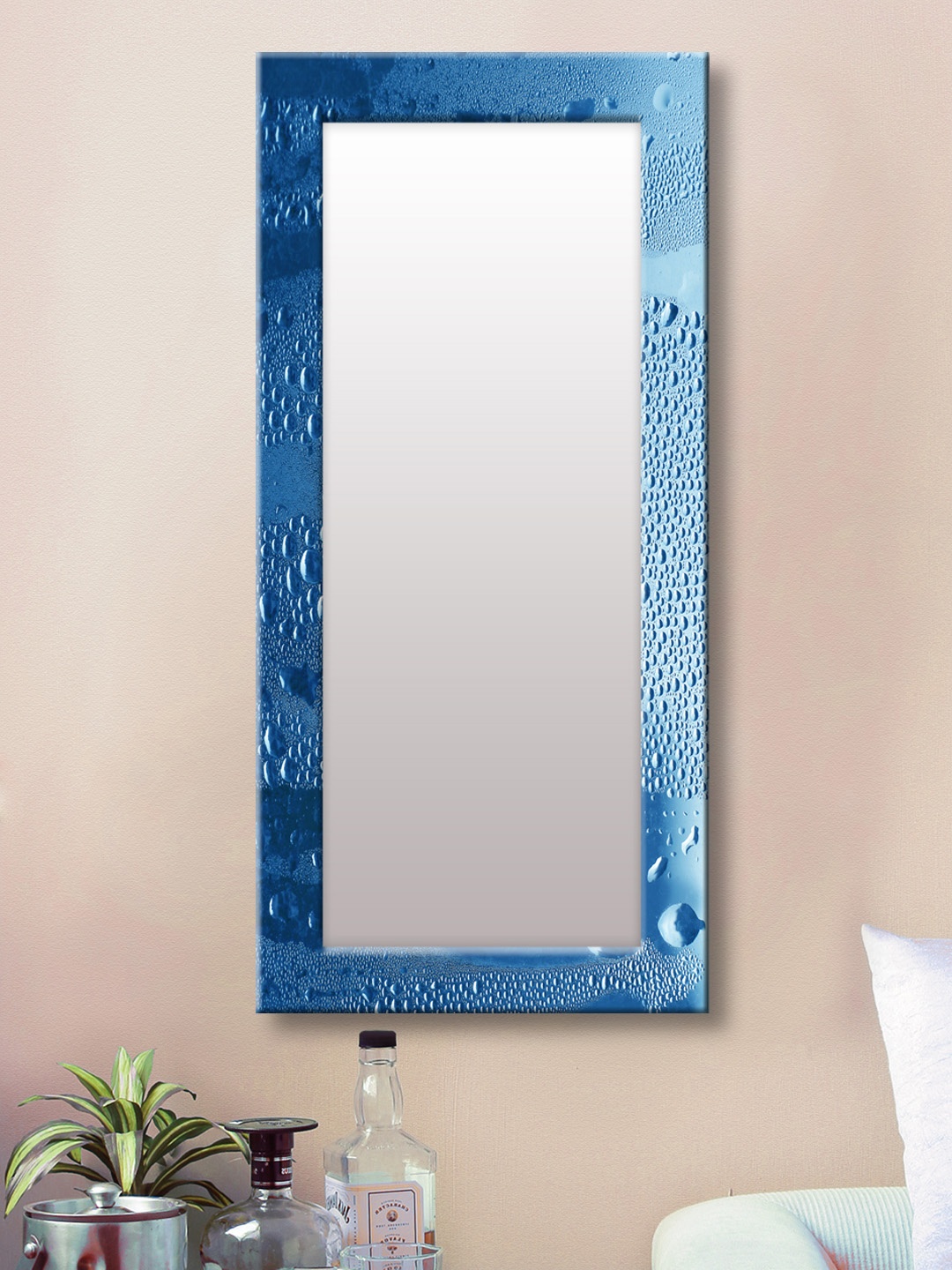 

999Store Blue Framed Wall Mirror