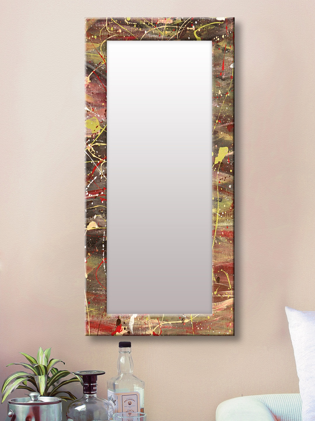 

999Store Brown Framed Wall Mirror