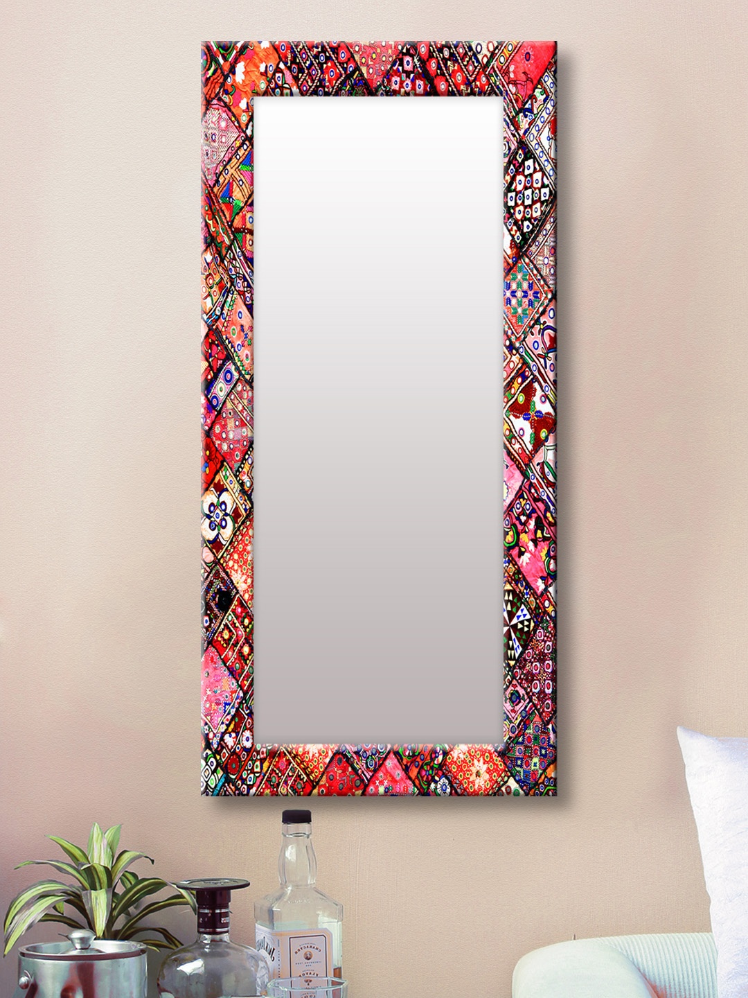 

999Store Red Framed Wall Mirror