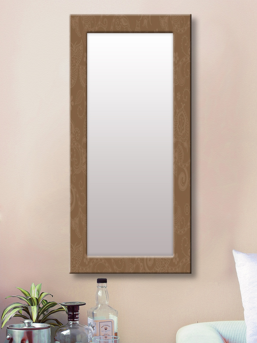 

999Store Brown Framed Wall Mirror