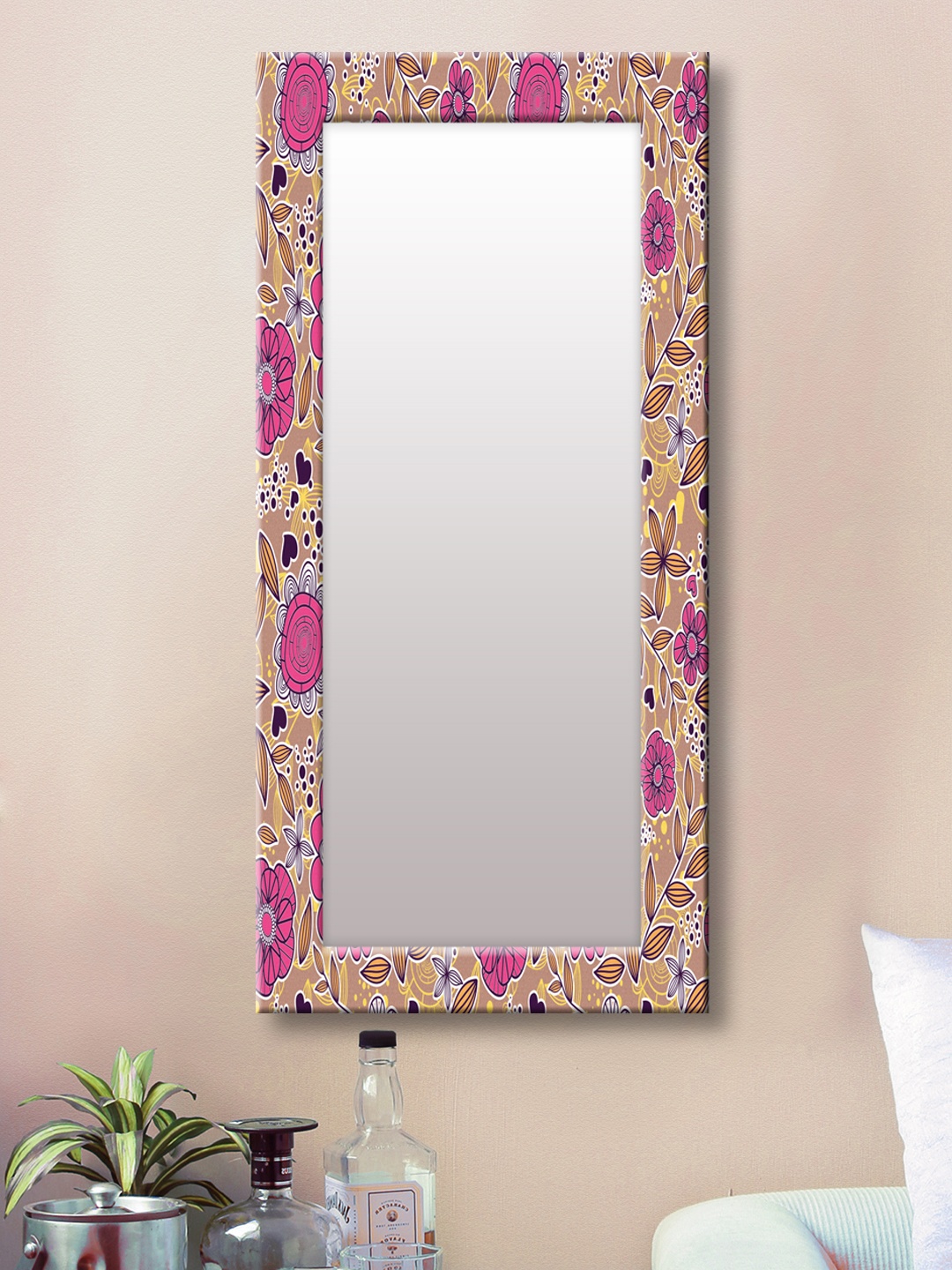 

999Store Brown Framed Wall Mirror