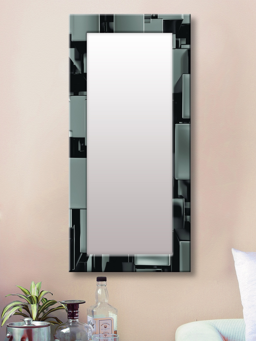 

999Store Grey Framed Wall Mirror