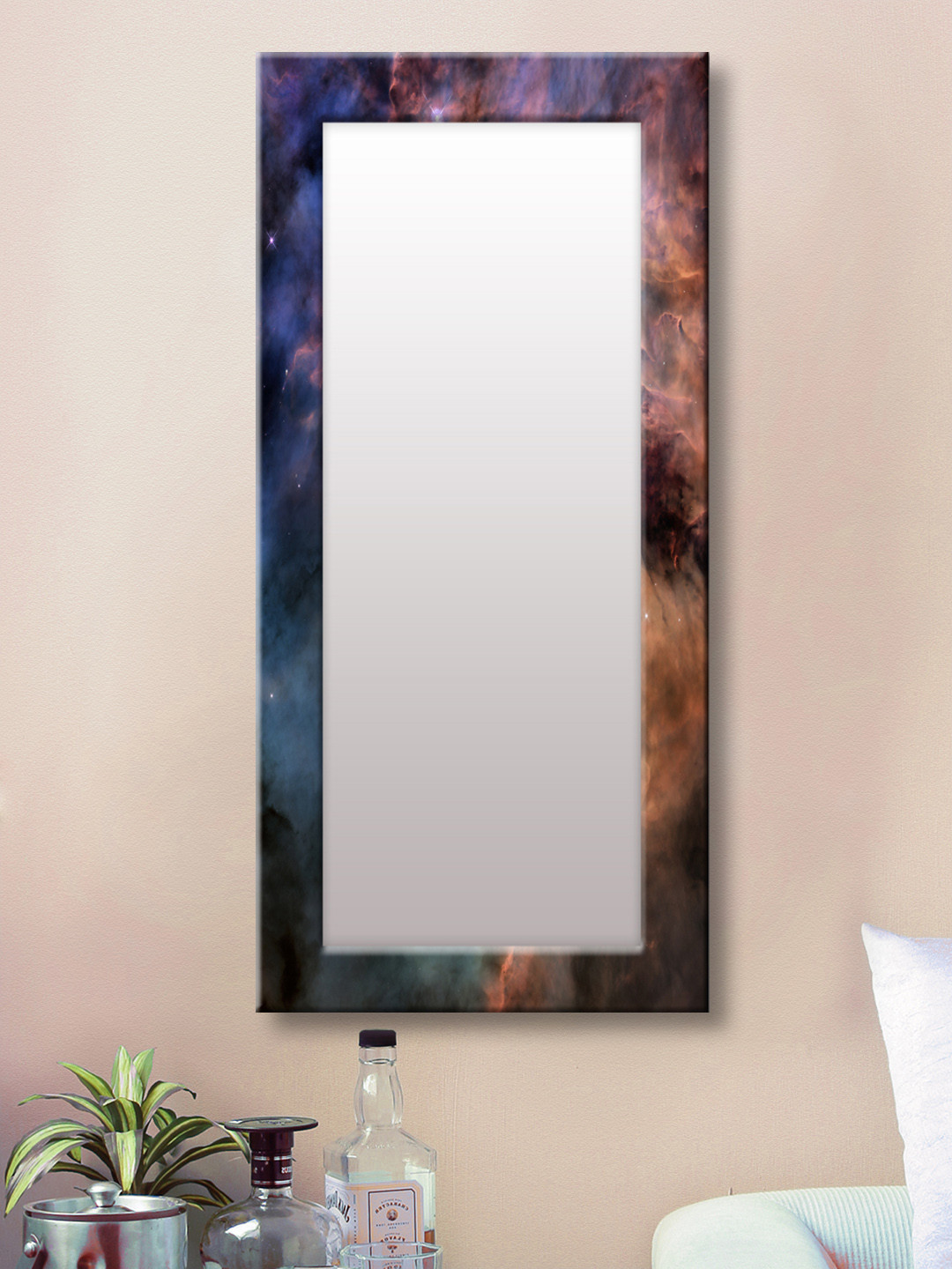 

999Store Blue Framed Wall Mirror