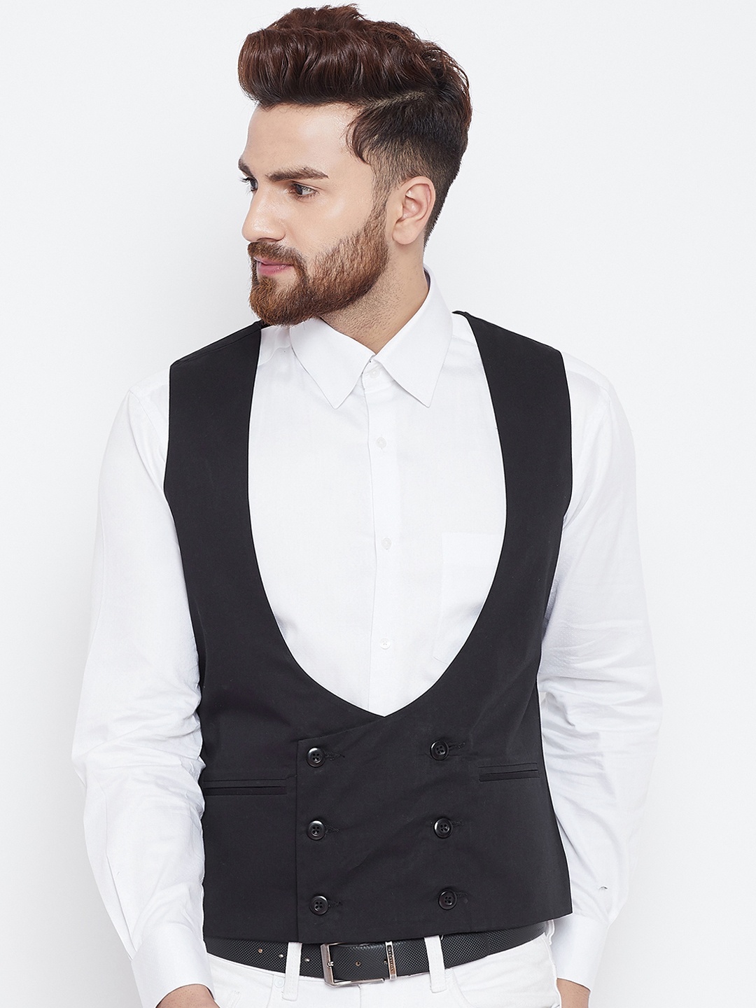 

Chill Winston Solid Men Waistcoat, Black