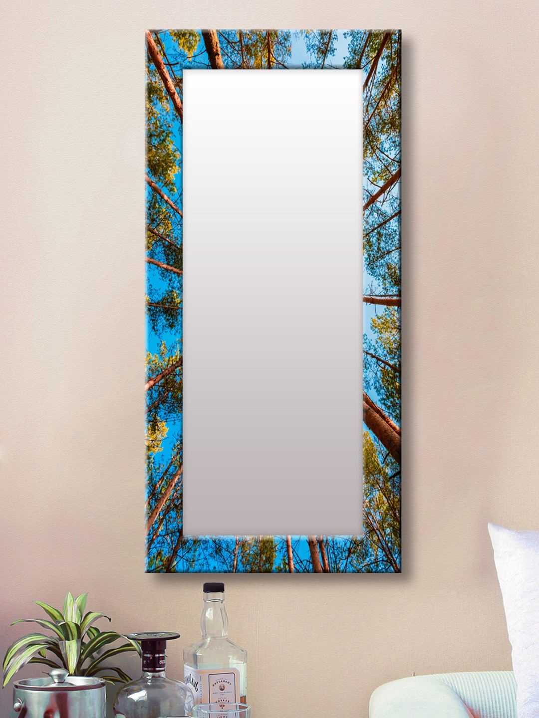 

999Store Green & Blue Framed Wall Mirror
