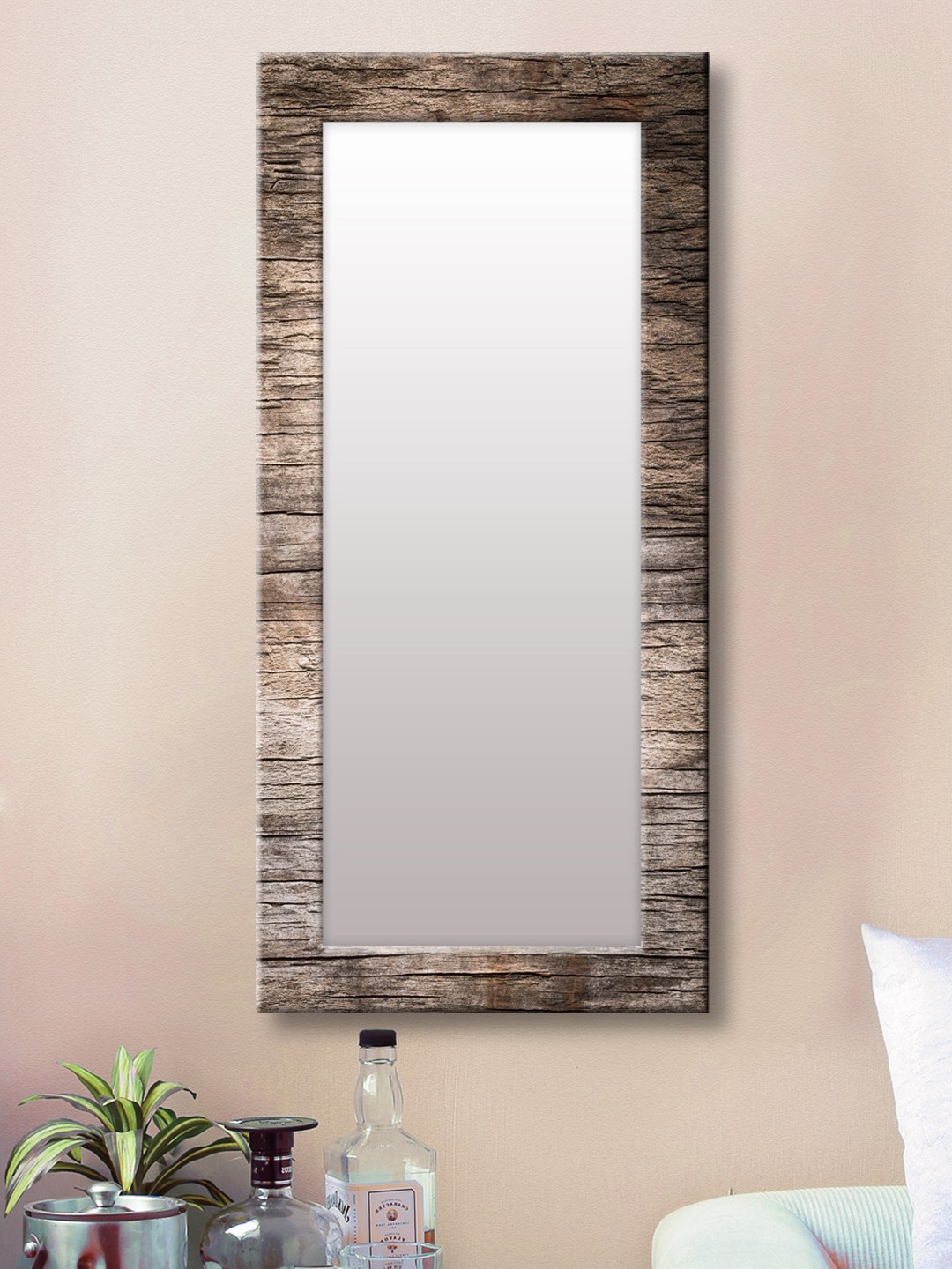 

999Store Brown Framed Wall Mirror