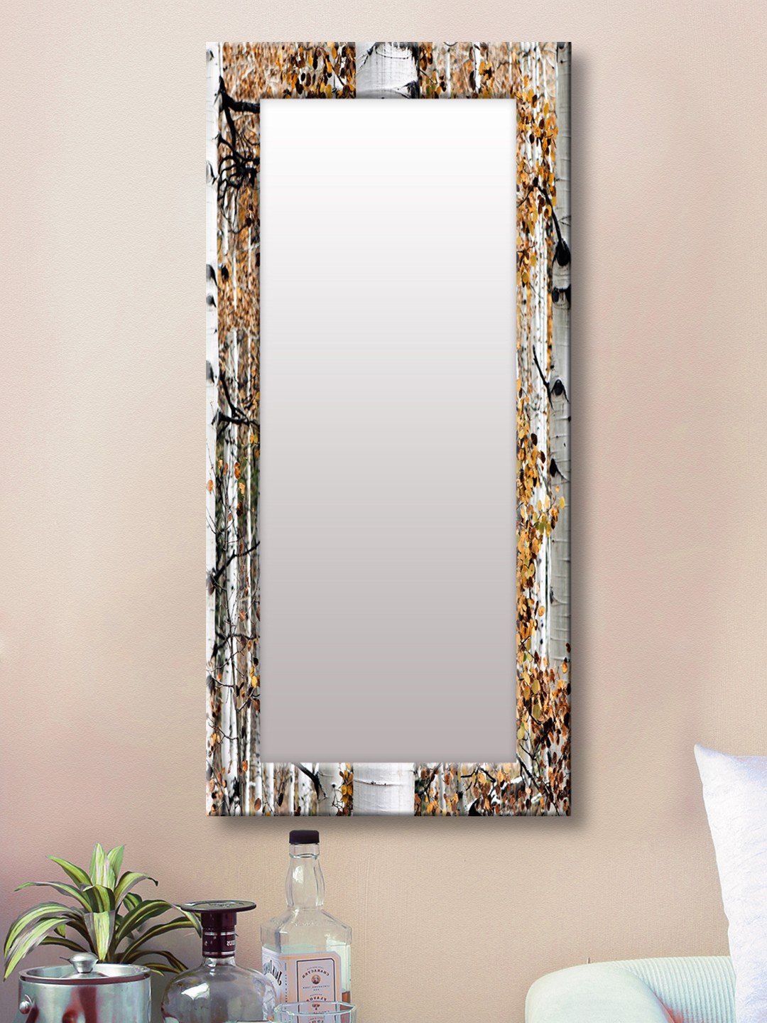 

999Store Brown Framed Wall Mirror
