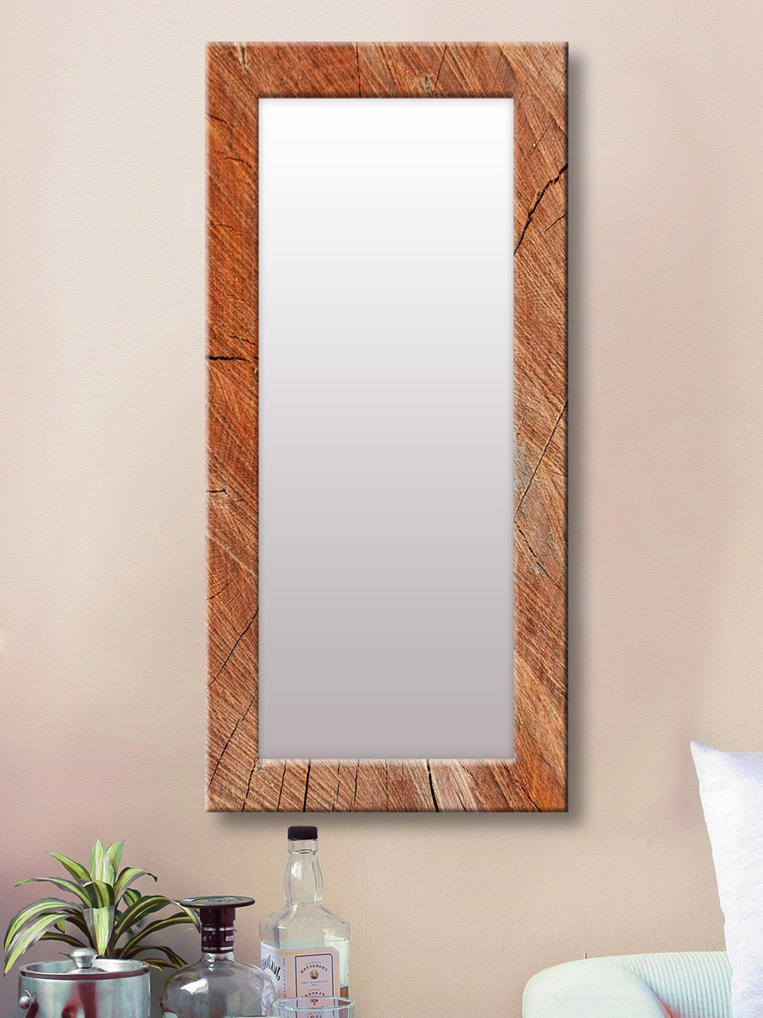 

999Store Brown Framed Wall Mirror