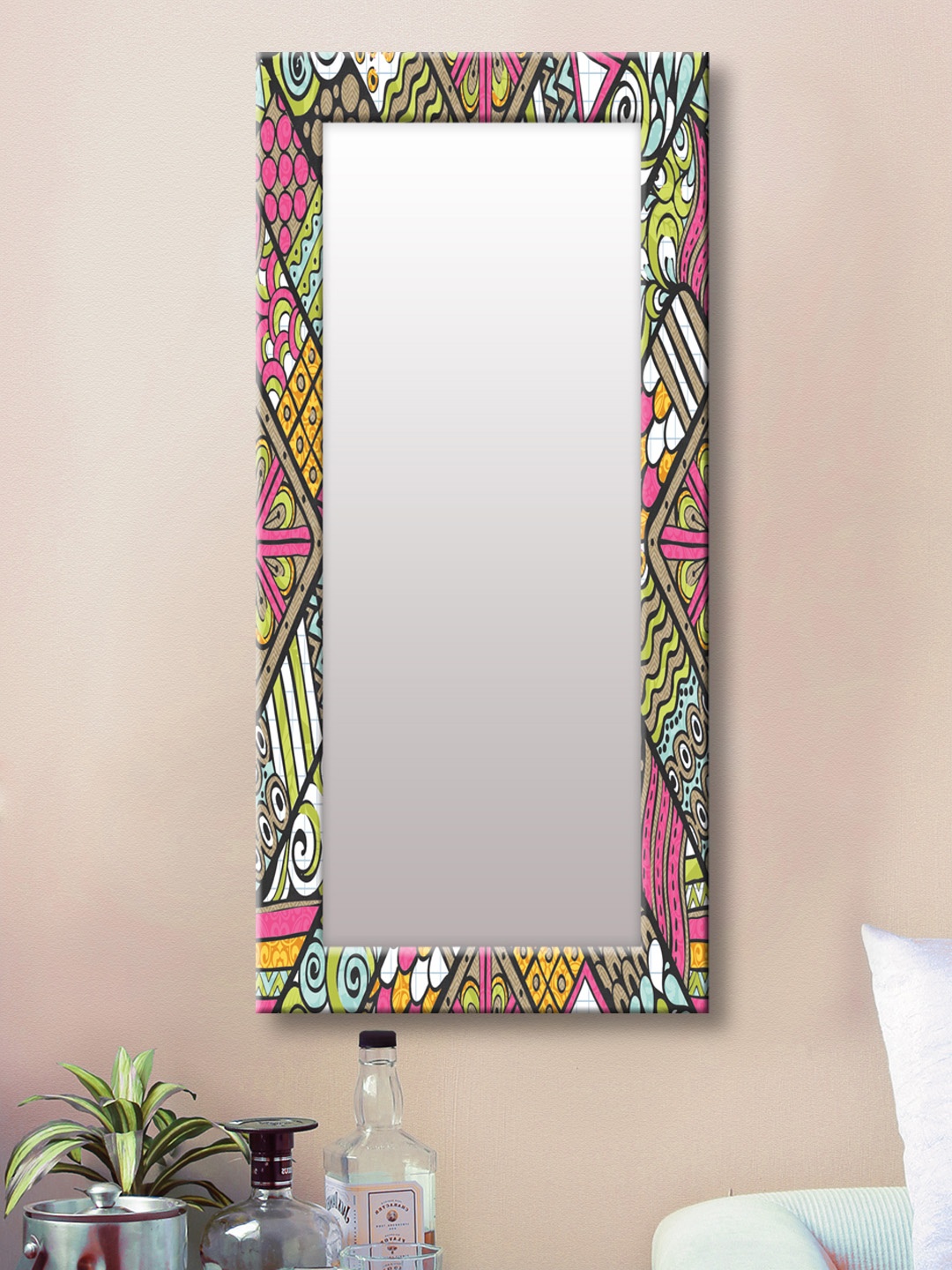 

999Store Multicoloured Framed Wall Mirror, Multi
