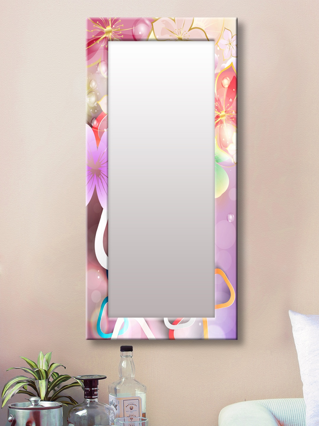 

999Store Pink Framed Wall Mirror