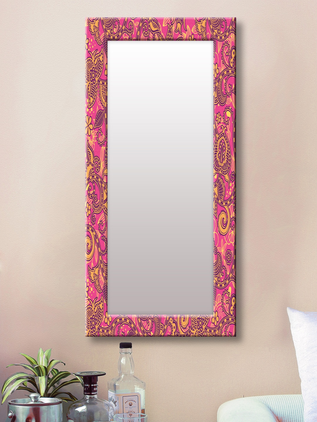 

999Store Red Framed Wall Mirror