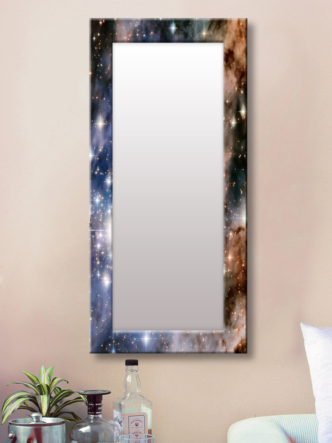 

999Store Blue Framed Wall Mirror
