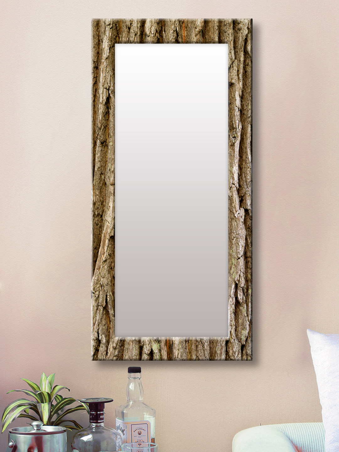 

999Store Brown Framed Wall Mirror