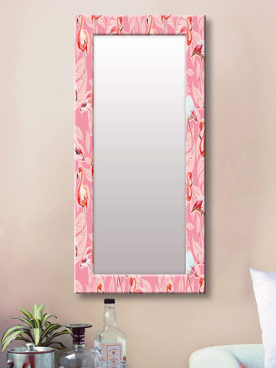 

999Store Pink Framed Wall Mirror