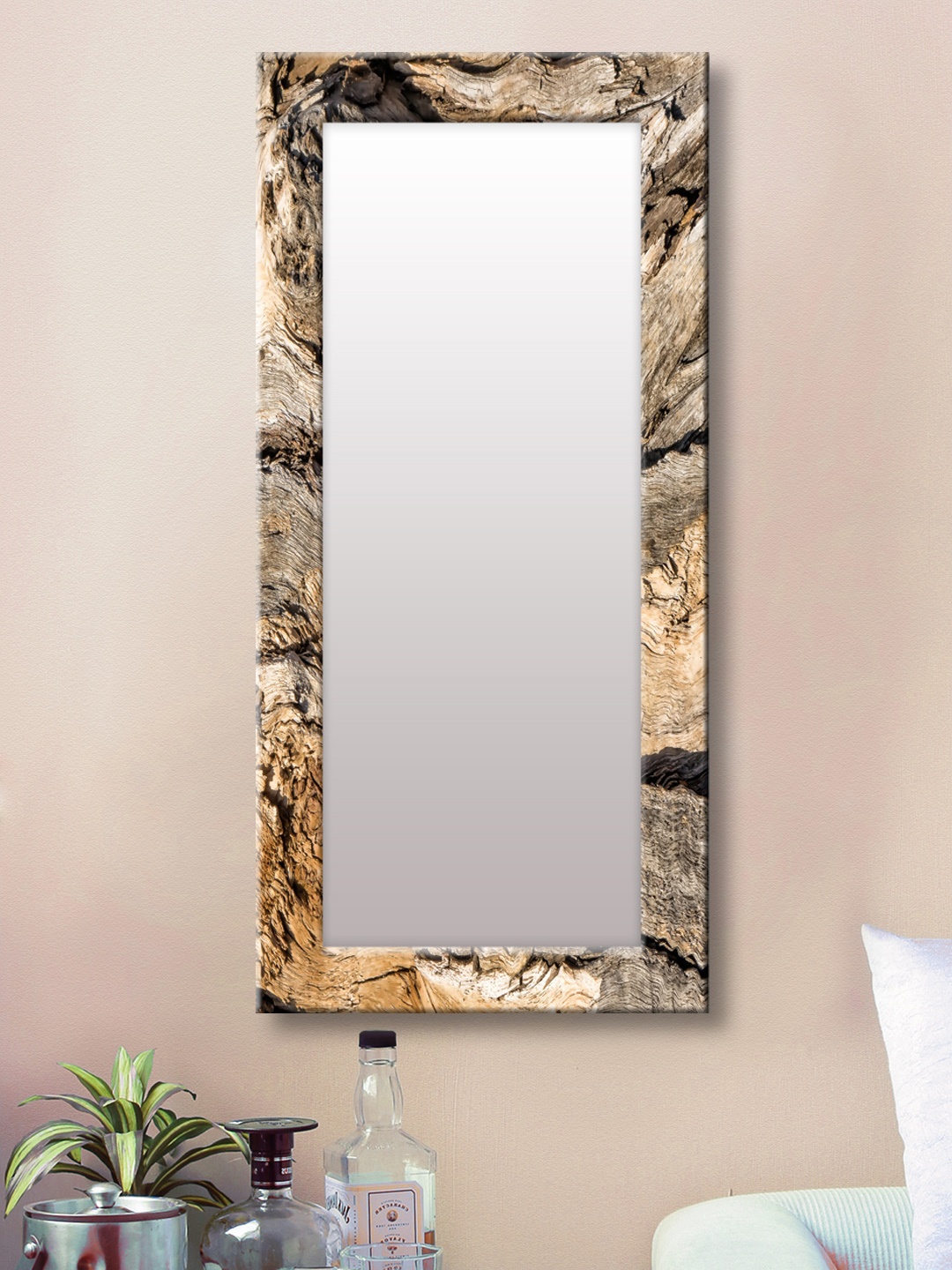 

999Store Brown Framed Wall Mirror