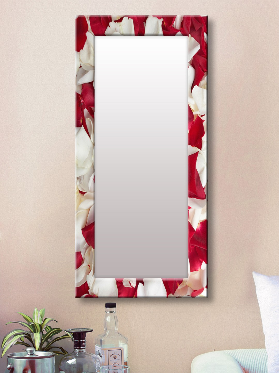 

999Store White & Red Framed Wall Mirror