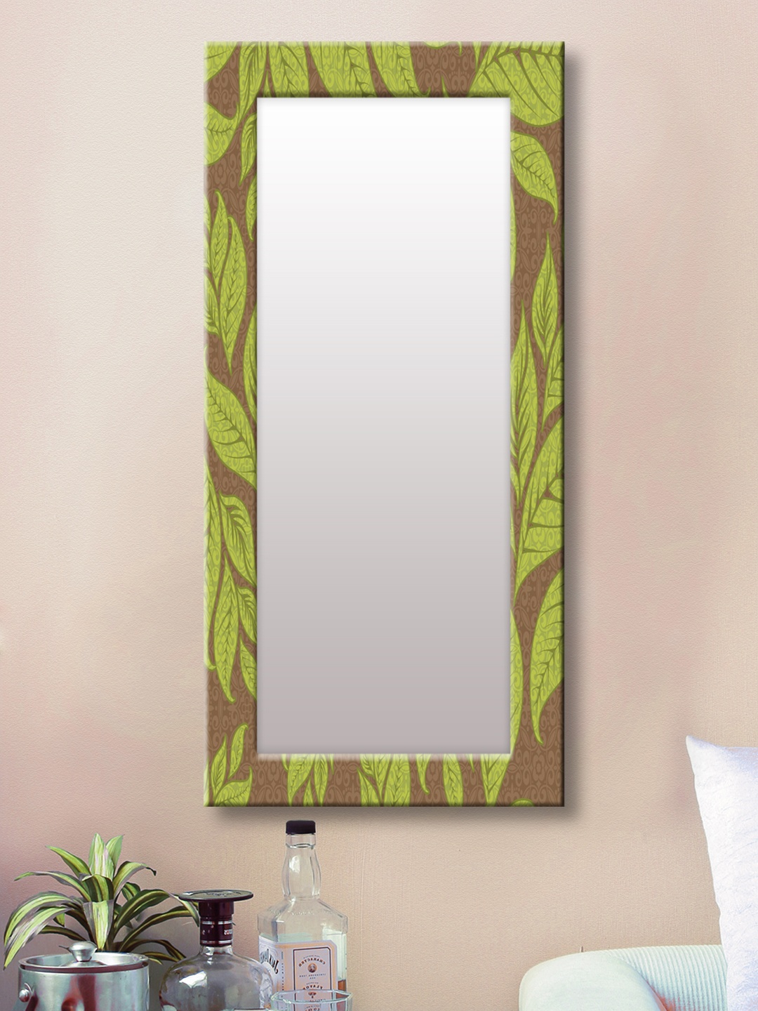 

999Store Brown & Green Framed Wall Mirror