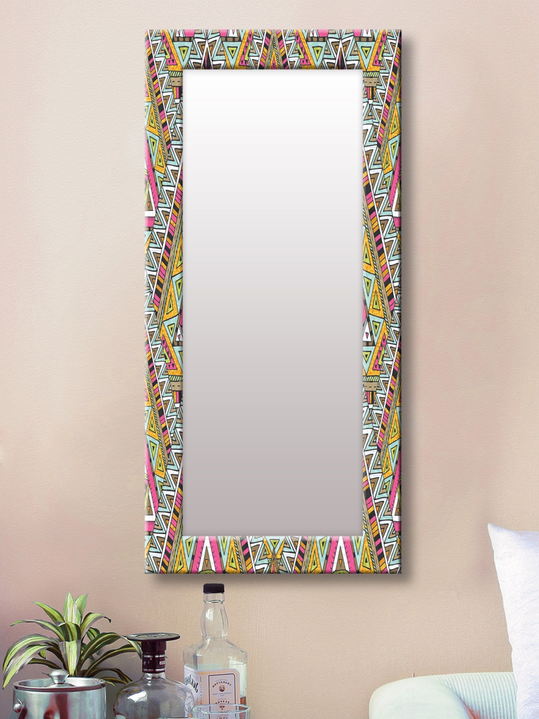 

999Store Multicoloured Framed Wall Mirror, Multi