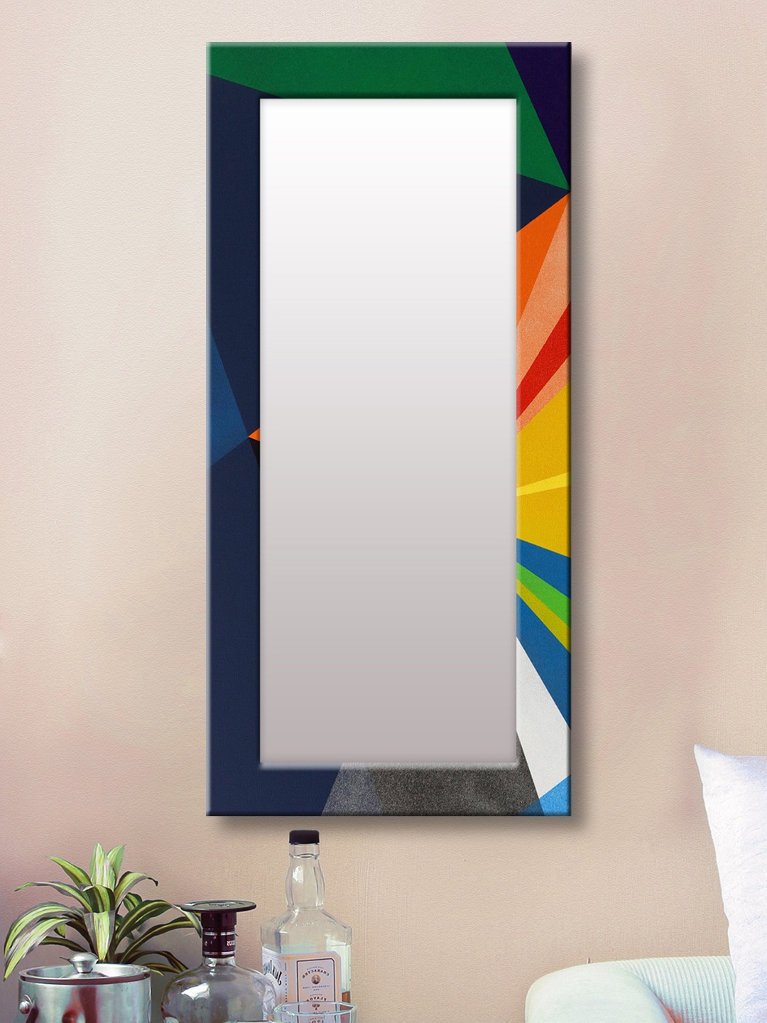 

999Store Multicoloured Framed Wall Mirror, Multi