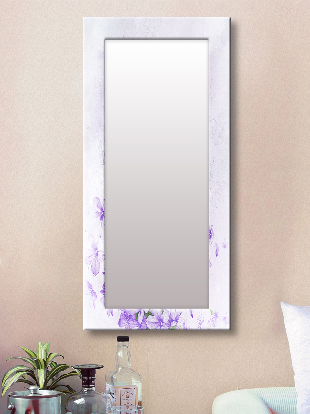 

999Store Purple & White Framed Wall Mirror