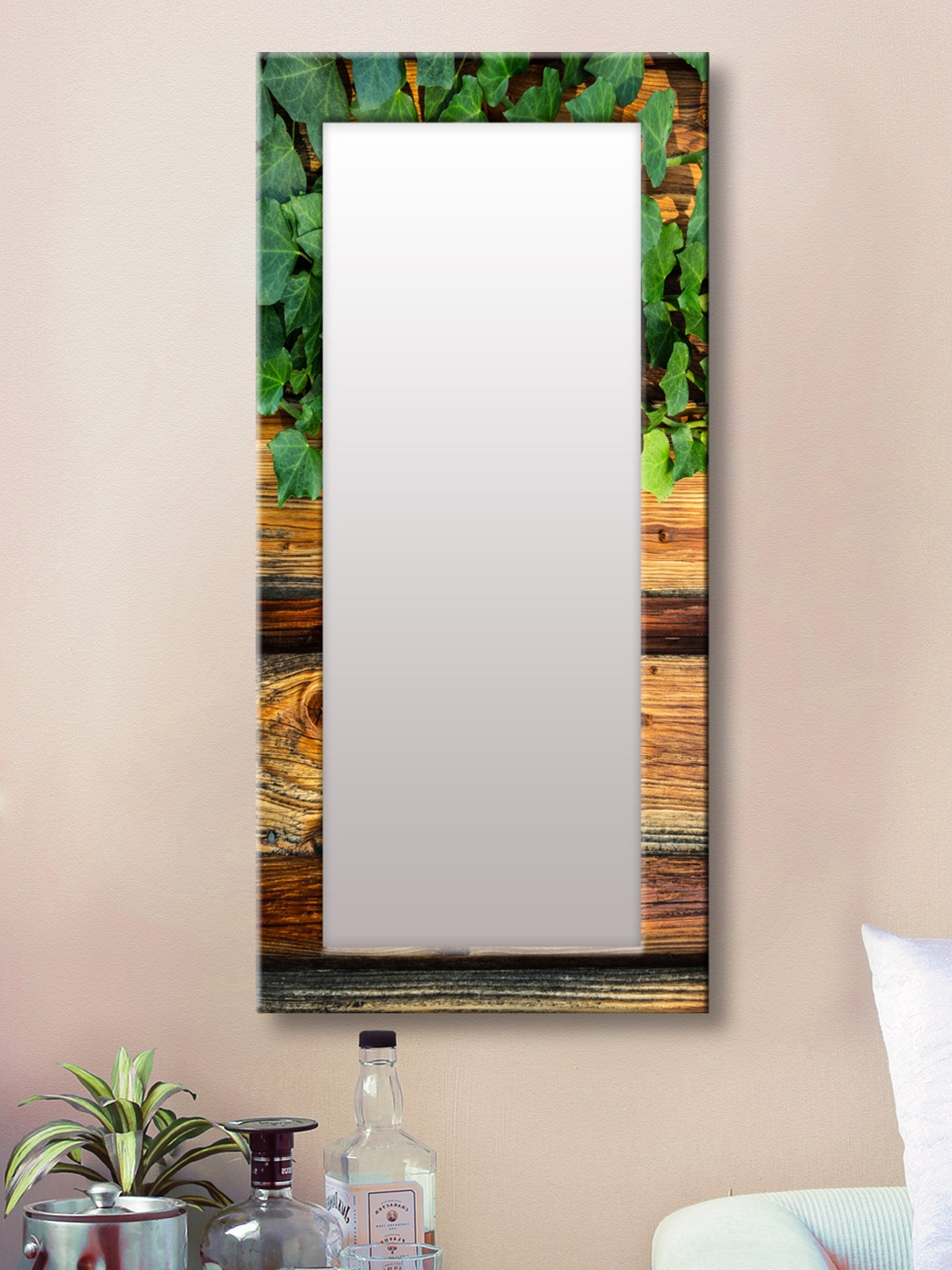 

999Store Brown & Green Framed Wall Mirror