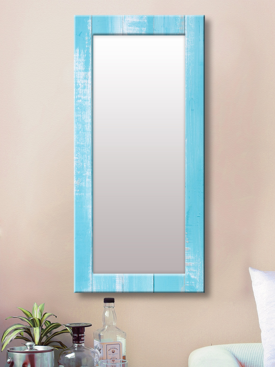 

999Store Blue Framed Wall Mirror