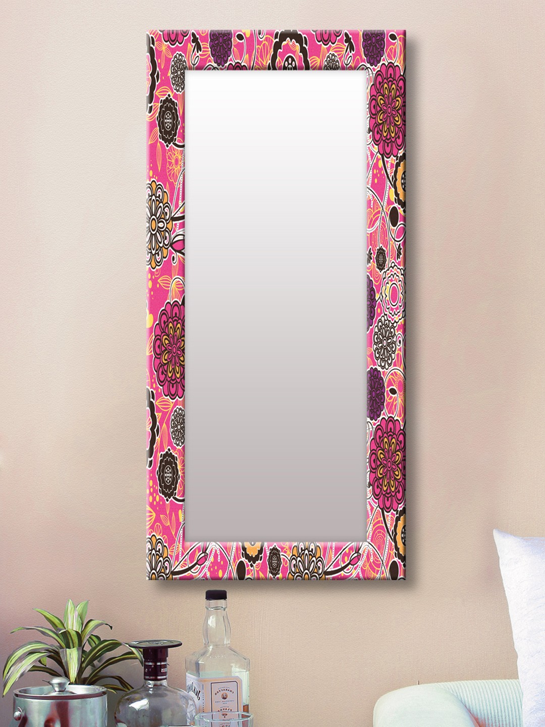 

999Store Red Framed Wall Mirror