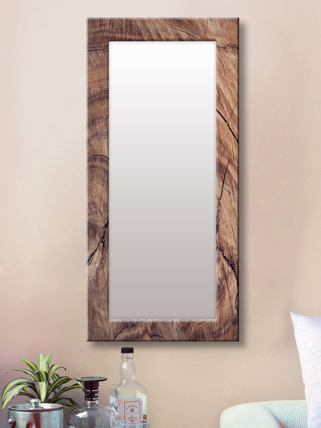 

999Store Brown Framed Wall Mirror