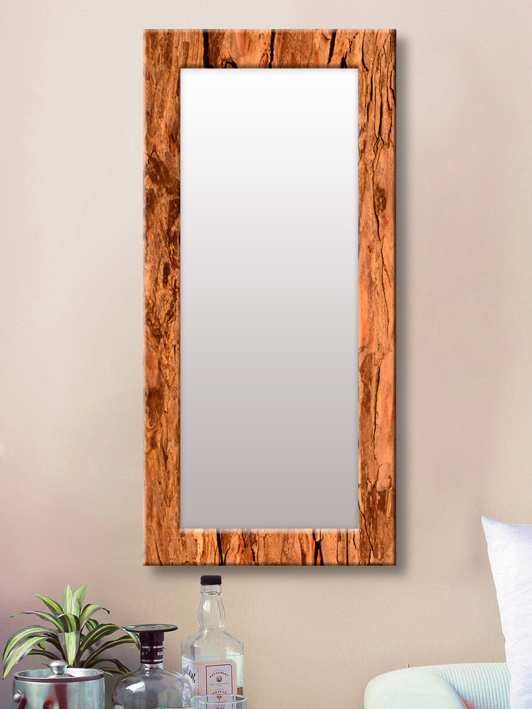 

999Store Brown Framed Wall Mirror