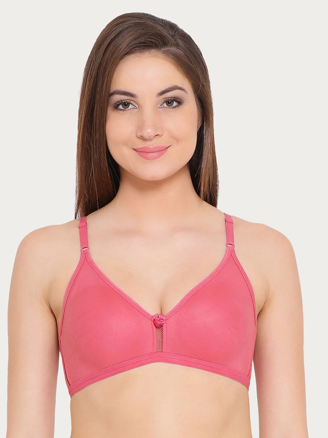 

Clovia Cotton Rich Non-Padded Non-Wired T-Shirt Bra, Pink