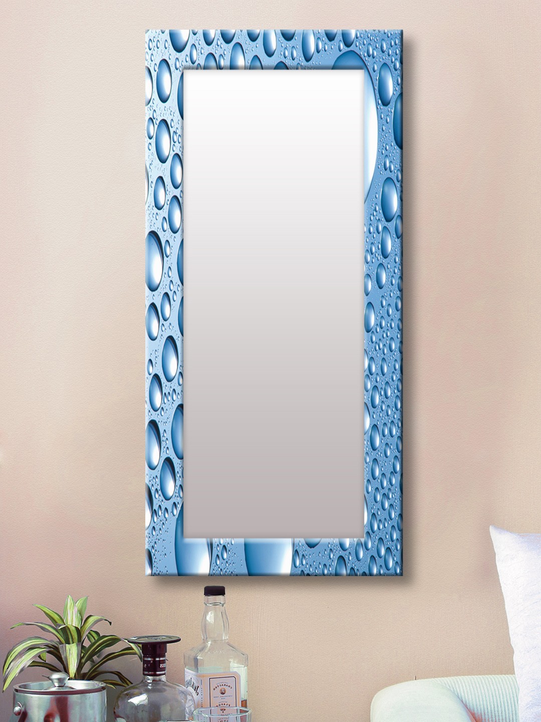

999Store Blue Framed Wall Mirror