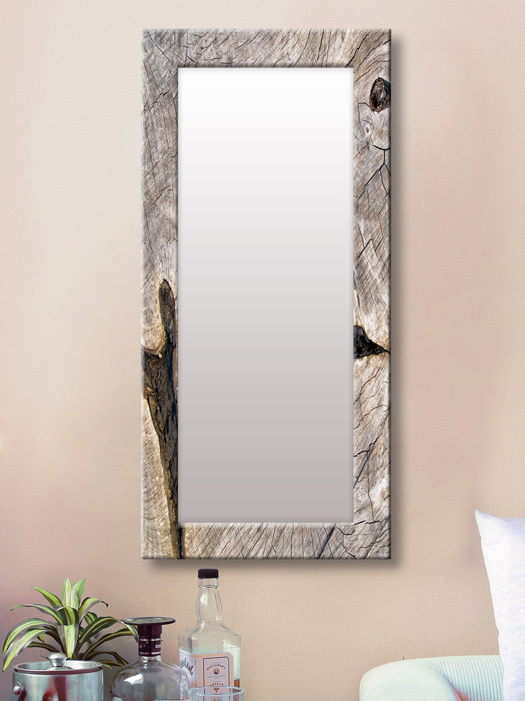 

999Store Brown Framed Wall Mirror