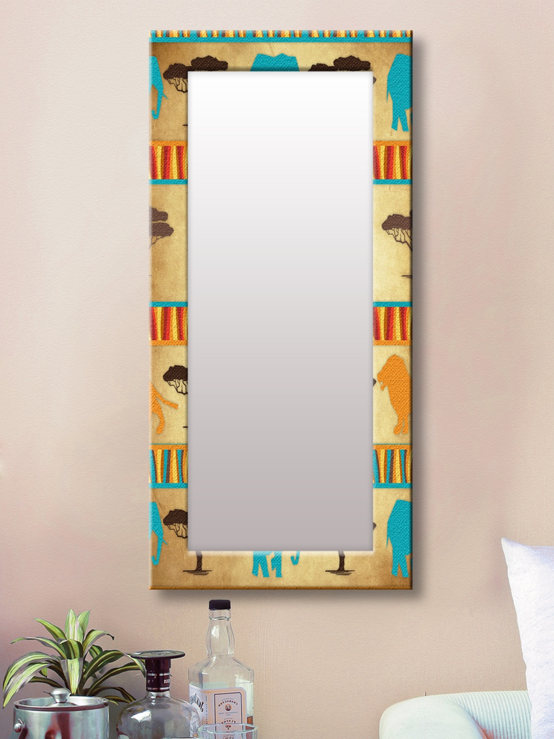 

999Store Yellow Framed Wall Mirror