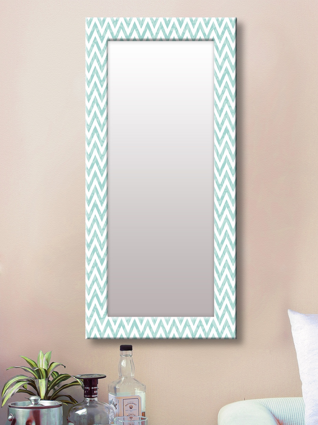 

999Store Blue Framed Wall Mirror