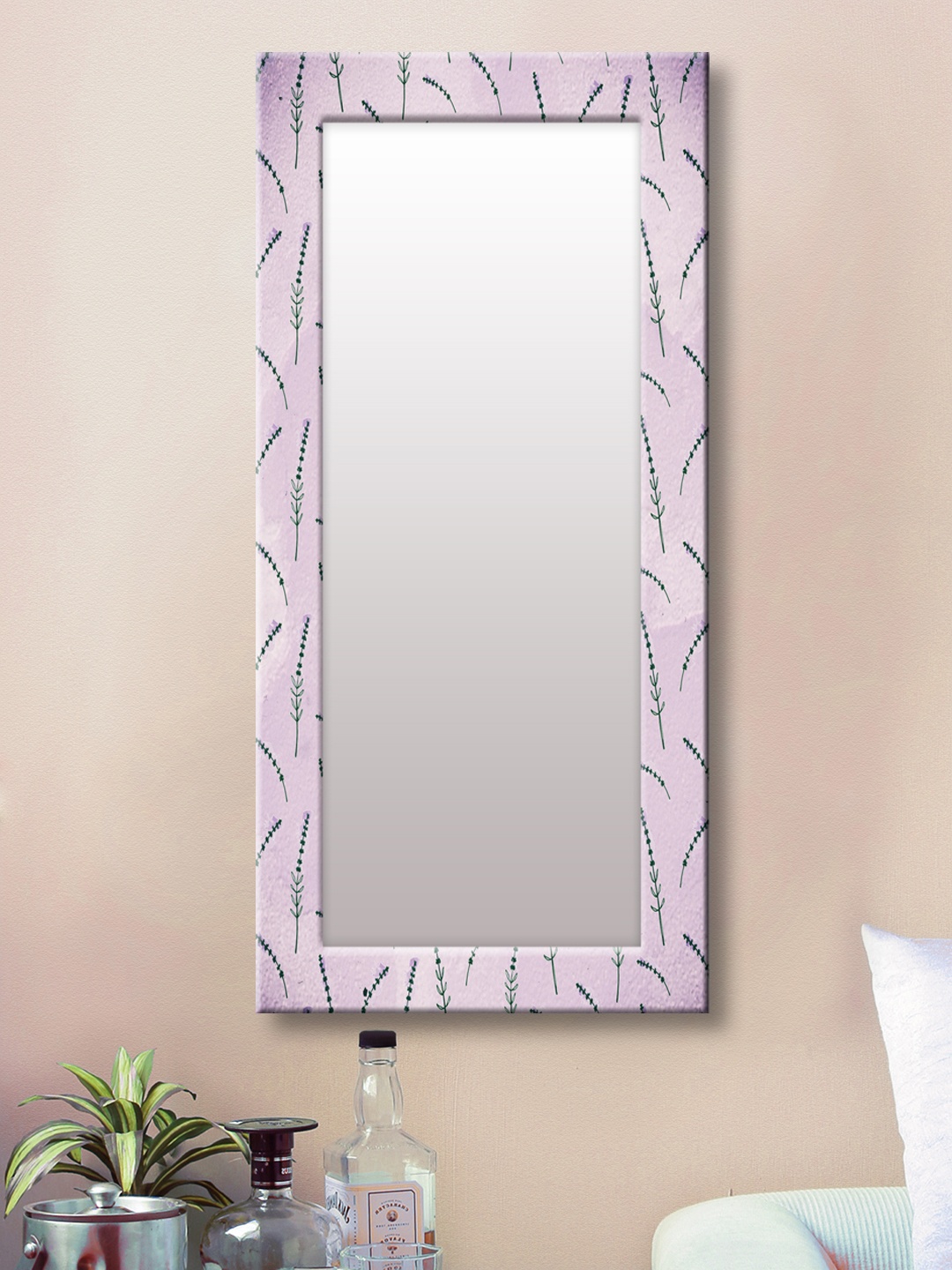 

999Store Green & Pink Framed Wall Mirror