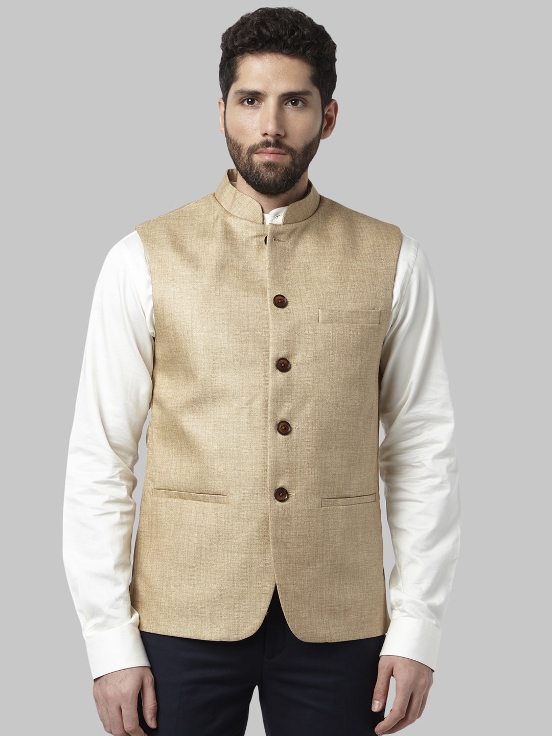 

Park Avenue Men Brown Nehru Jacket