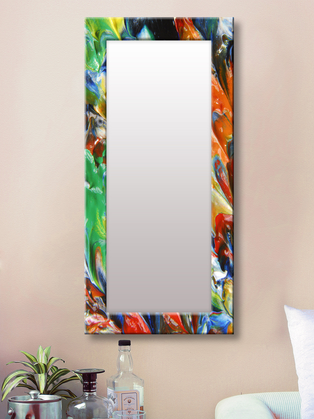 

999Store Multicoloured Framed Wall Mirror, Multi