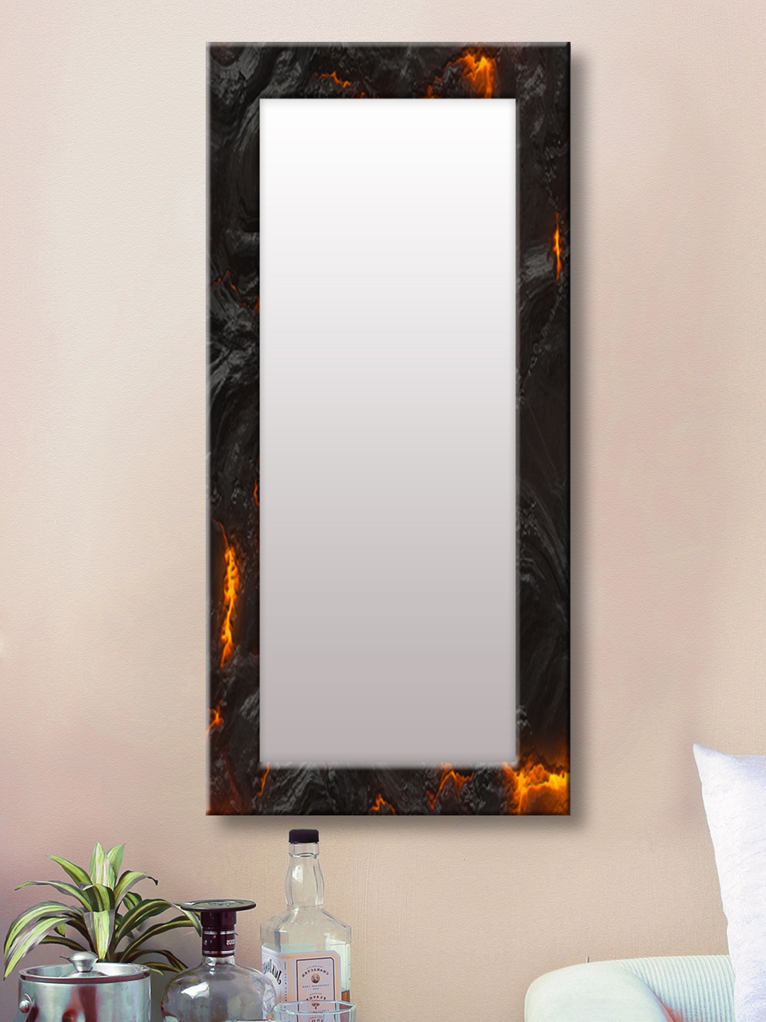 

999Store Brown Framed Wall Mirror