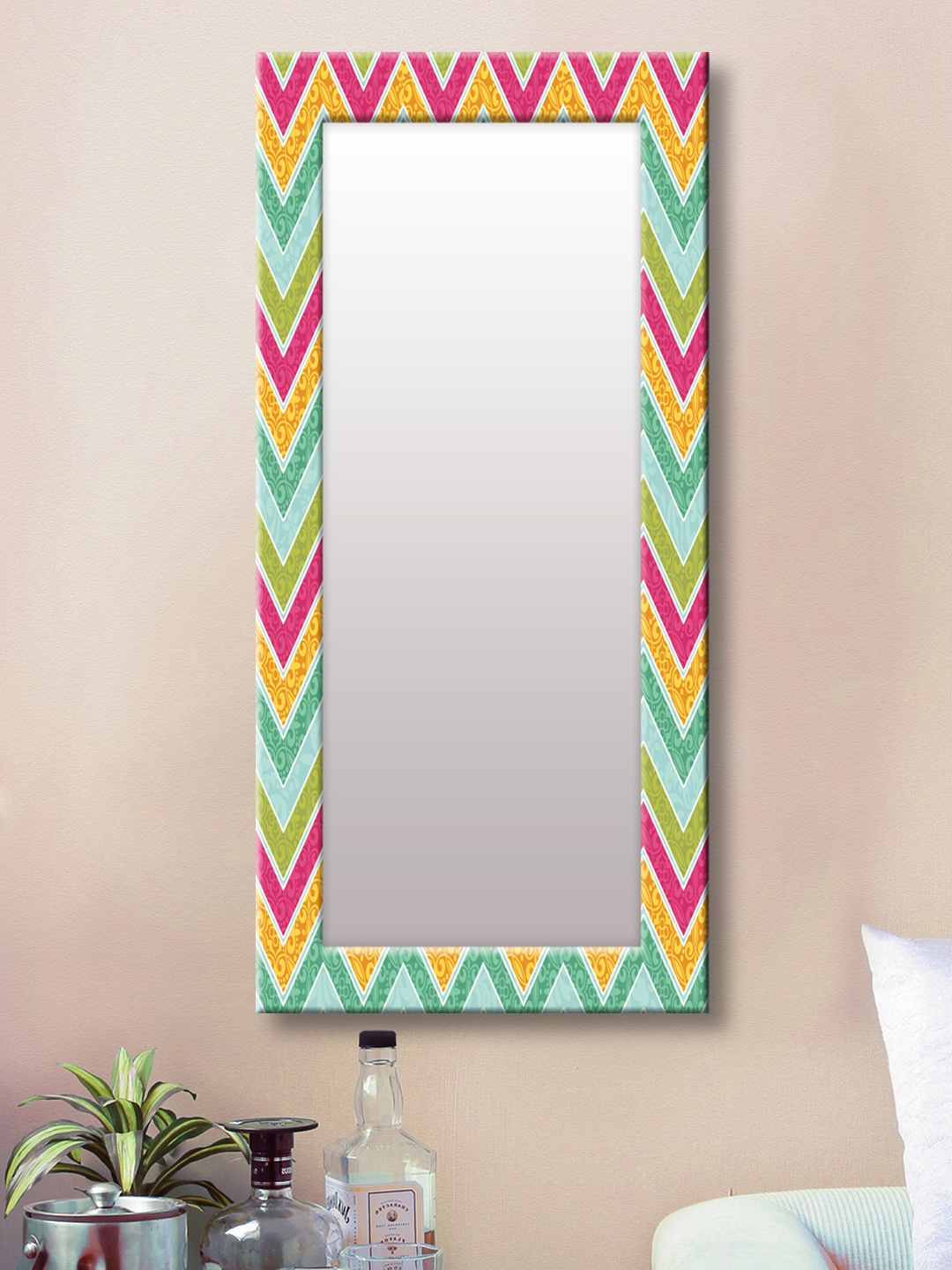 

999Store Multicoloured Framed Wall Mirror, Multi