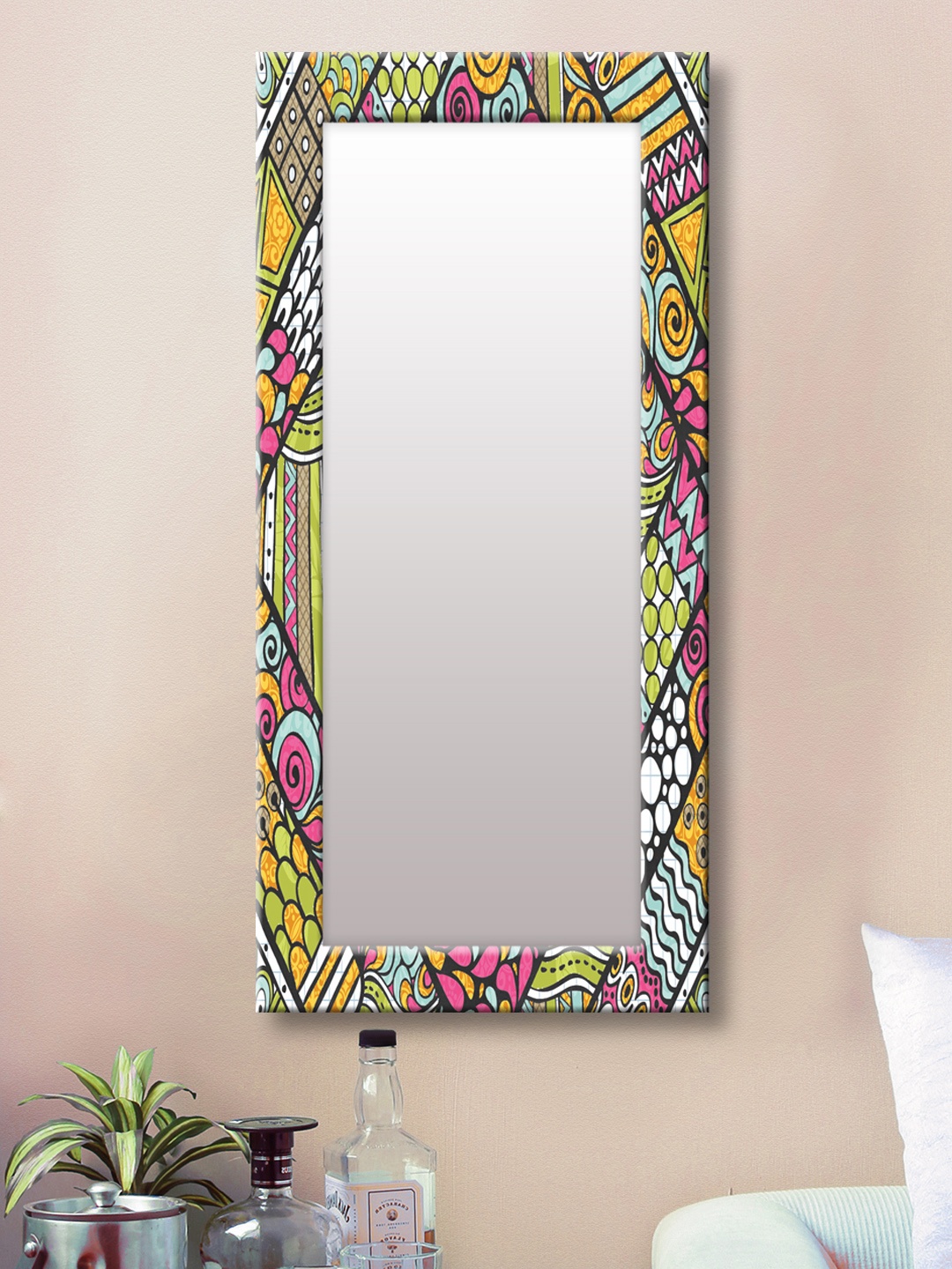 

999Store Multicoloured Framed Wall Mirror, Multi