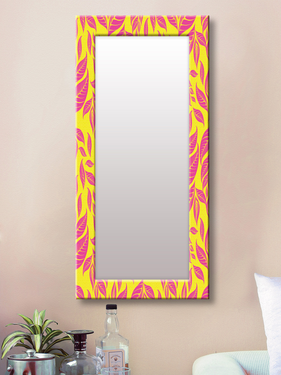 

999Store Yellow Framed Wall Mirror