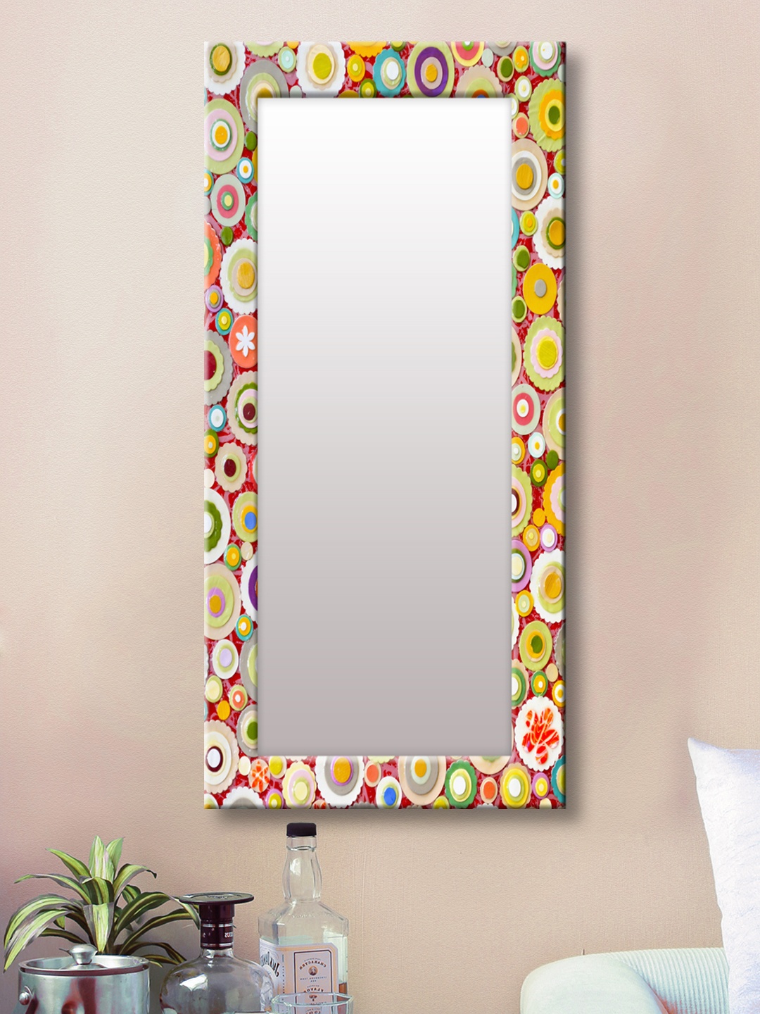 

999Store Multicoloured Framed Wall Mirror, Multi