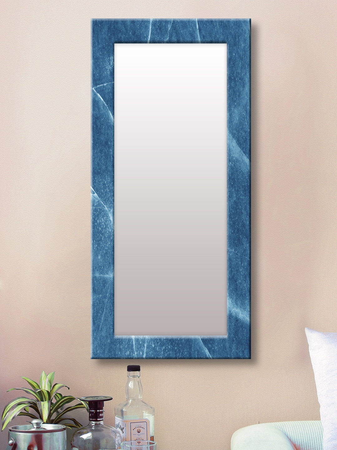 

999Store Blue Framed Wall Mirror