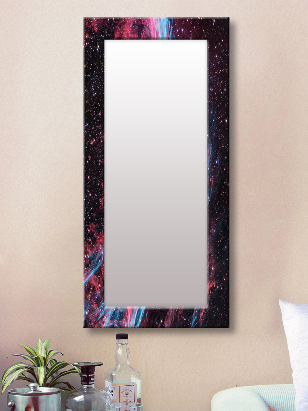

999Store Black & Blue Framed Wall Mirror