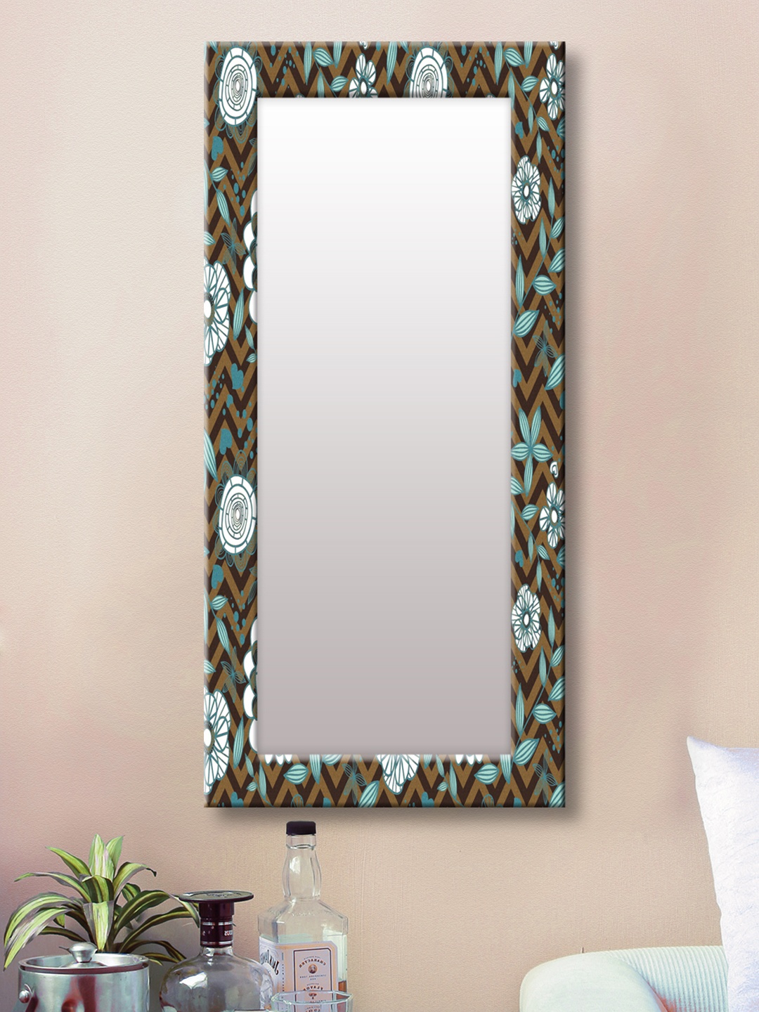 

999Store Brown Framed Wall Mirror